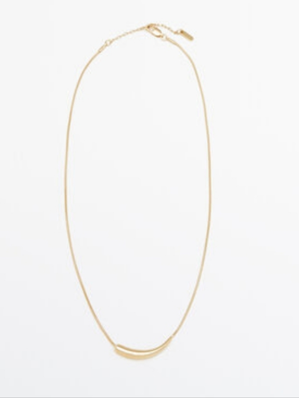 Massimo Dutti Gold Minimalist Crescent Necklace